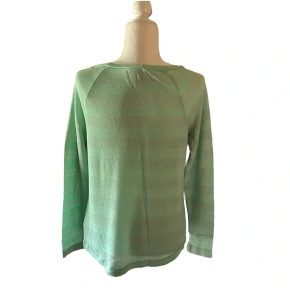 Mossimo Supply High/Low Metallic Striped Top Junior's Size M - Picture 3 of 11